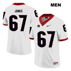 Men's Georgia Bulldogs NCAA #67 Caleb Jones Nike Stitched White Legend Authentic College Football Jersey YKT7254OG